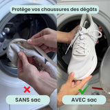 Baskets blanches avant et apres