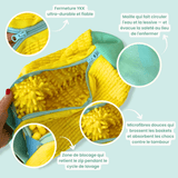 Sac de lavage blanc et sac jaune