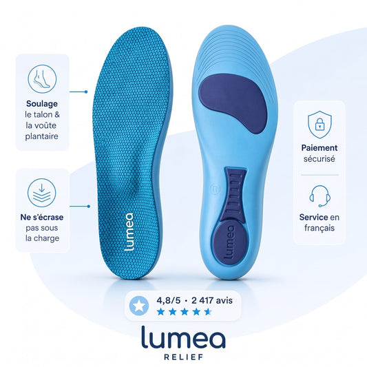 Semelles Lumea Relief, soutien de voute et coque de talon